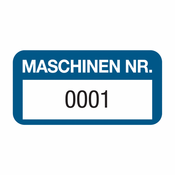 MASCHINEN NR. - EasyMark® Inventaretiketten mit Vornummerierung