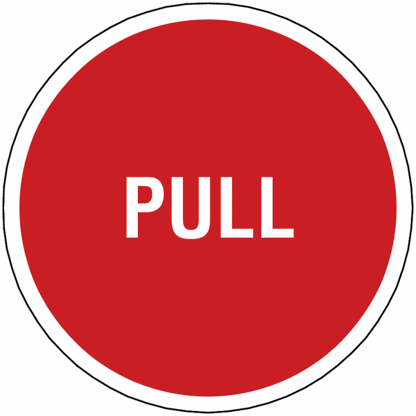 PULL - RE-Move Hinweisschilder, rund, einseitig