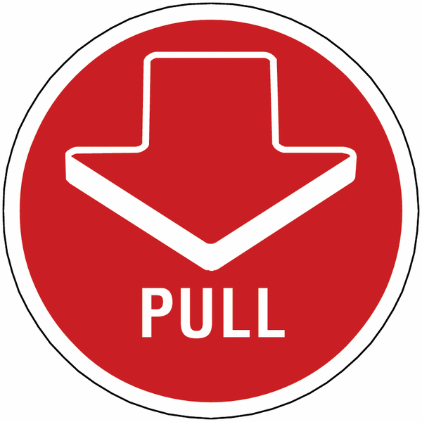 Richtungspfeil/PULL - RE-Move Hinweisschilder, rund, einseitig