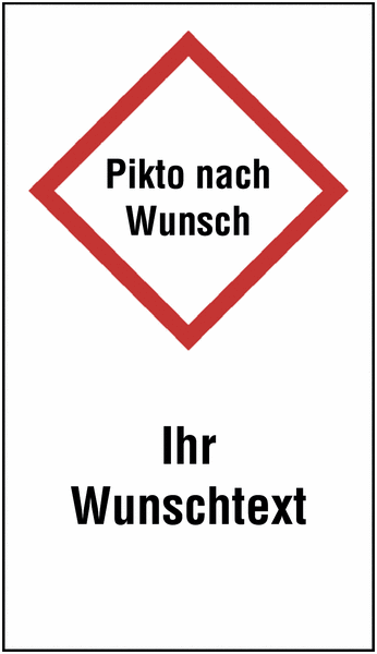 Gefahrstoffsymbol-Kombi-Kennzeichnung mit GHS-/CLP-Symbol und Text nach Wunsch
