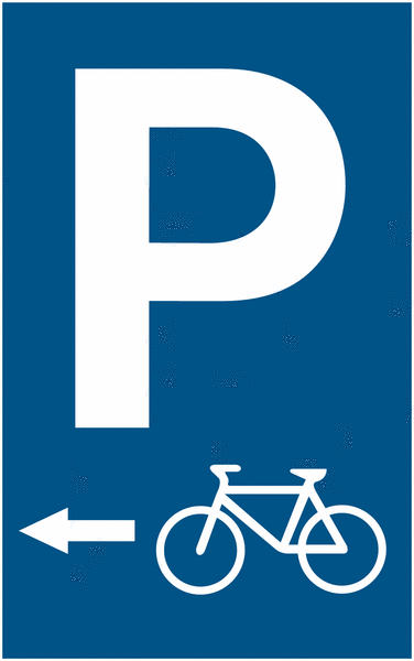 Fahrrad-Parkplatz rechts/links - Parkgebotsschilder für Fahrräder