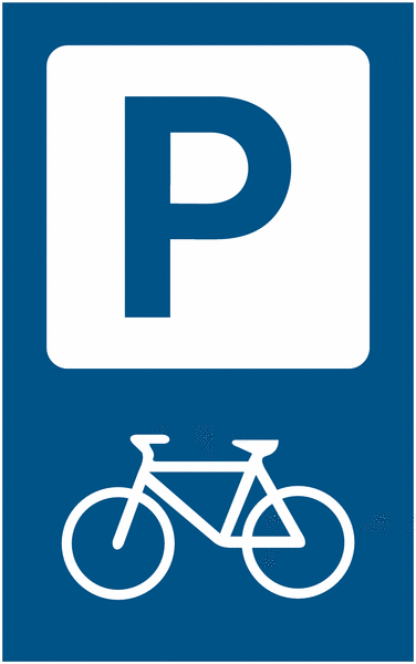 Fahrradparkplatz - Parkgebotsschilder für Fahrräder