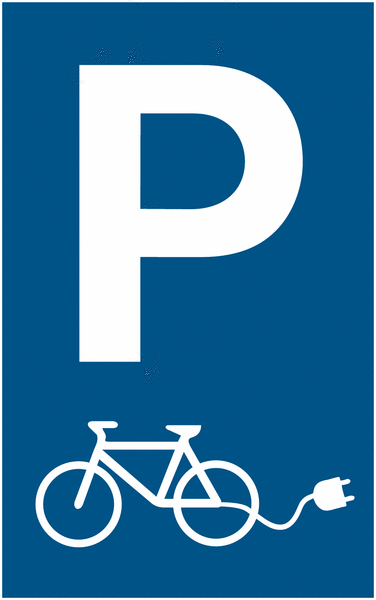 Fahrrad-Parkplatz E-Bike - Parkgebotsschilder für Elektrofahrräder