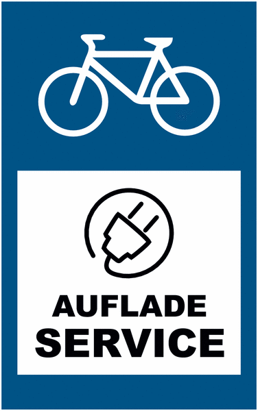 Fahrrad-Parkplatz mit Ladestation - Parkgebotsschilder für Elektrofahrräder