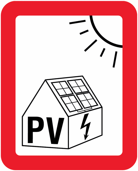 PV-Anlage (Photovoltaikanlage) - Feuerwehrschilder, ÖNORM F2030