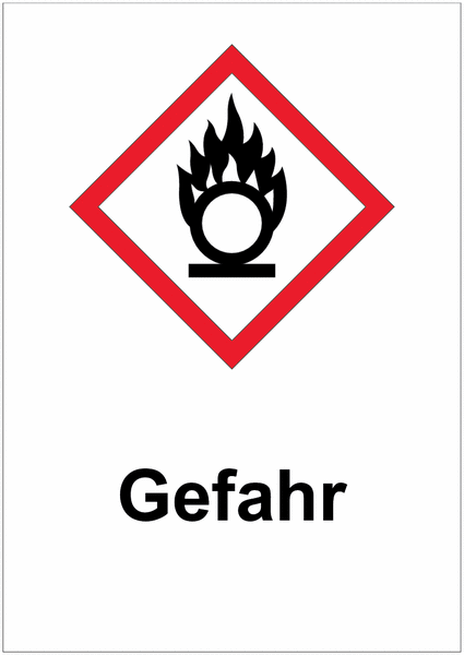 Kombi-Gefahrstoffetiketten "Flamme über Kreis", GHS 03 gemäß GHS-/CLP-Verordnung