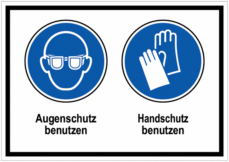 Augenschutz/Handschutz benutzen - Mehr-Symbolschilder