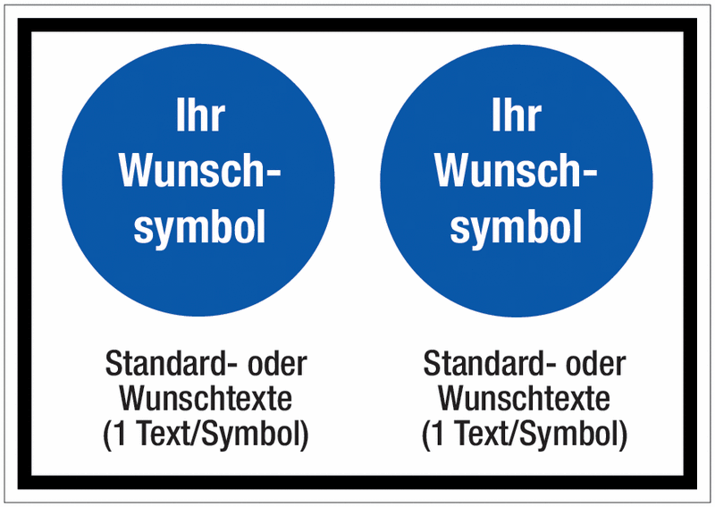 Mehrsymbolschilder mit 2 Gebotszeichen und Text nach Wunsch, praxiserprobt