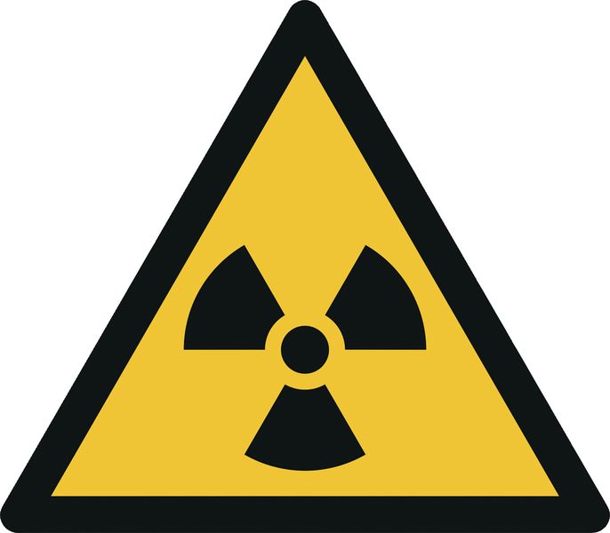 Warnzeichen "Warnung vor radioaktiven Stoffen oder ionisierender Strahlung", EN ISO 7010