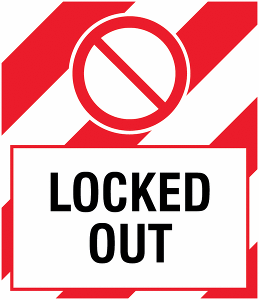 Locked out – Lockout-Sticker für Schlösser, auf Bogen