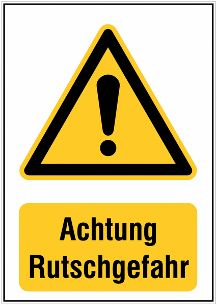Warnung vor Rutschgefahr – Warnschilder für Stahlpfosten