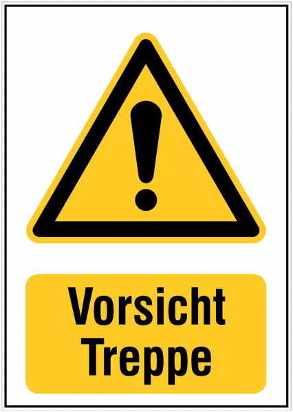 Vorsicht Treppe & Allgemeines Warnzeichen – Warnschilder für Stahlpfosten