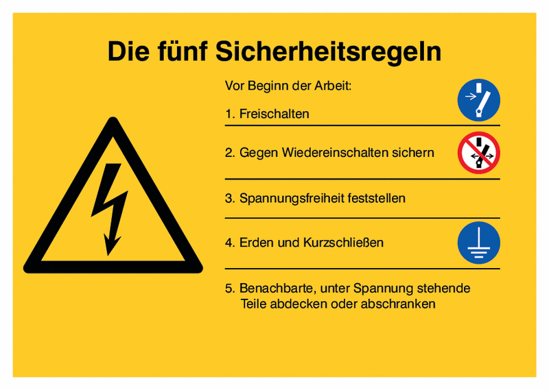Warnung vor elektrischer Spannung - Sicherheitsregel-Schilder für Deutschland, praxiserprobt