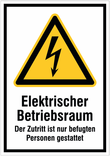 Elektrischer Betriebsraum - Schilder mit Sicherheitszeichen Elektrotechnik, magnetisch