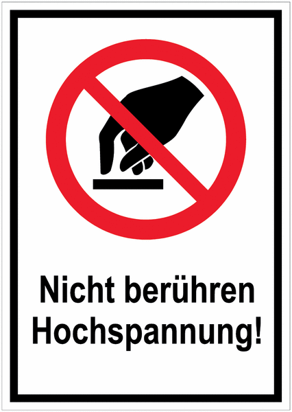 Nicht berühren Hochspannung! - Schilder mit Sicherheitszeichen Elektrotechnik, magnetisch