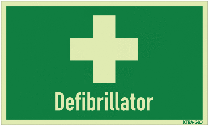 Erste Hilfe, Defibrillator - XTRA-GLO Erste-Hilfe-Kombi-Schilder, langnachleuchtend