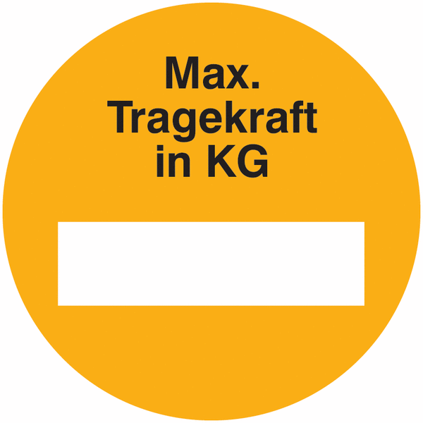 Max. Tragekraft - Etiketten zur Qualitätssicherung, fälschungssicher