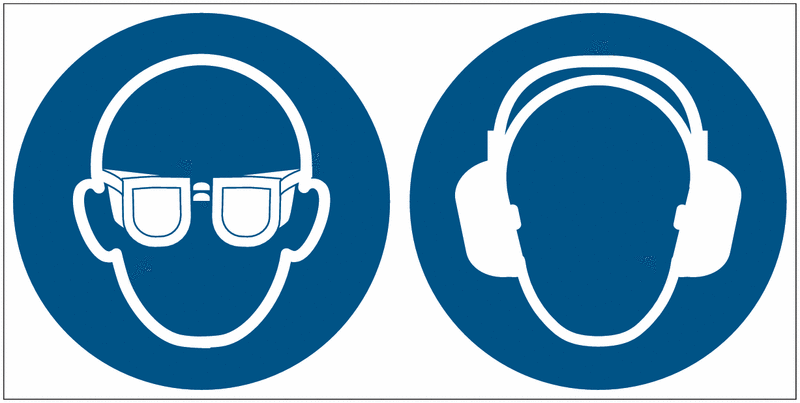 Augenschutz/Gehörschutz benutzen - Mehrsymbolschilder, EN ISO 7010