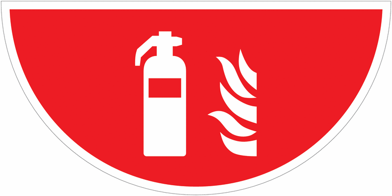 Brandschutzzeichen – Bodenmarkierung für Sicherheit und Ordnung, Halbkreis, langnachleuchtend