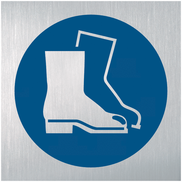 Fußschutz benutzen - Maschinenkennzeichnung, EN ISO 7010