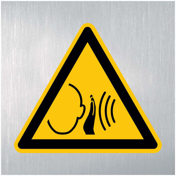 Warnung vor unvermittelt auftretendem lauten Geräusch - Maschinenkennzeichnung, EN ISO 7010