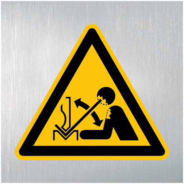 Warnung vor hochschnellendem Werkstück in einer Presse - Maschinenkennzeichnung, EN ISO 7010