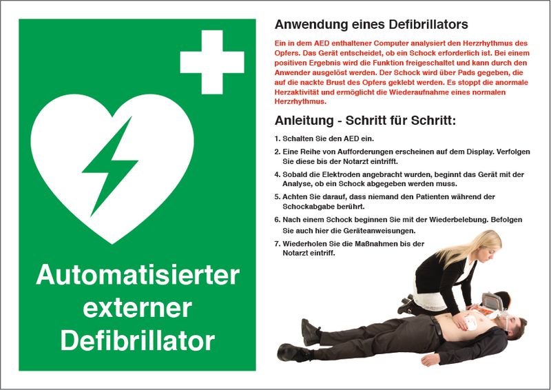Anwendung Defibrillator - Sicherheitshinweise