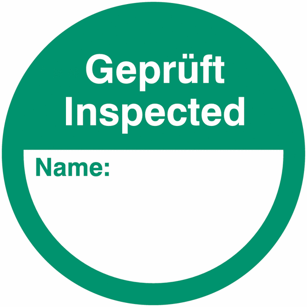 Geprüft Inspected – Qualitätskennzeichen