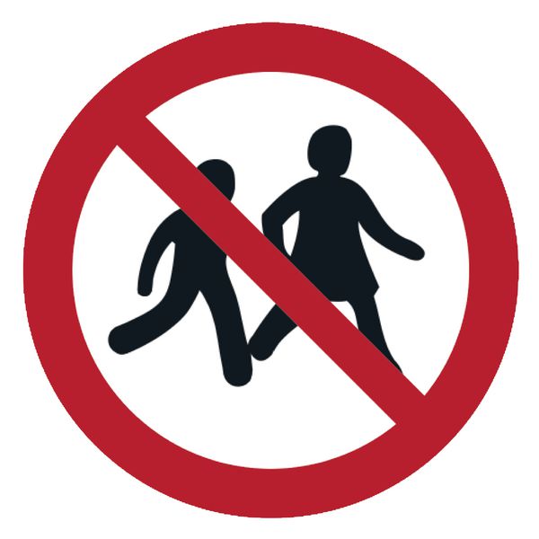 Kinder verboten - ToughWash Sicherheitsschilder, EN ISO 7010