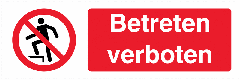 Kombi-Verbotszeichen-Schilder "Aufsteigen verboten" nach EN ISO 7010
