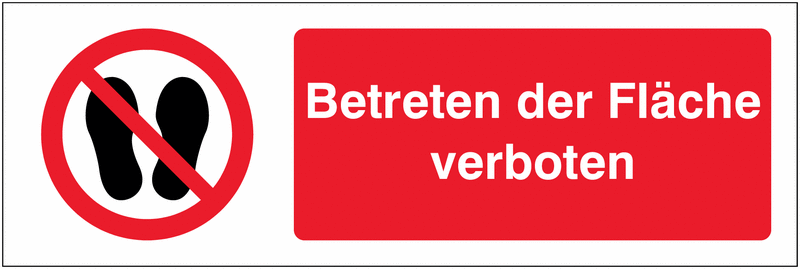 Kombi-Verbotszeichen-Schilder "Betreten der Fläche verboten" nach EN ISO 7010
