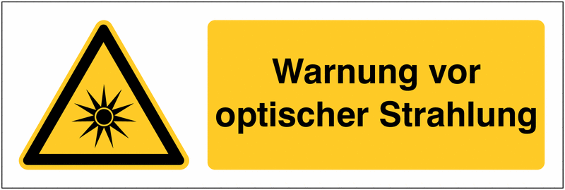 Warnung vor optischer Strahlung - ToughWash Sicherheits-Kombischilder, EN ISO 7010