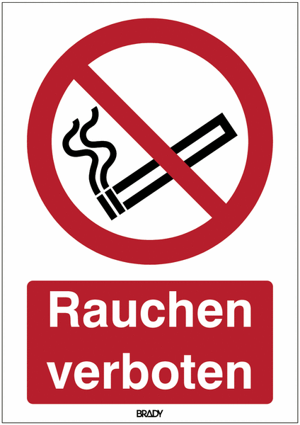 Kombi-Verbotszeichen-Schilder "Rauchen verboten" nach EN ISO 7010