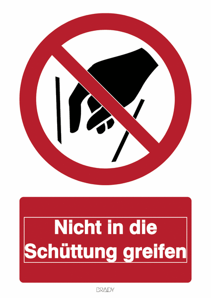 Kombi-Verbotszeichen-Schilder "Hineinfassen verboten" nach EN ISO 7010