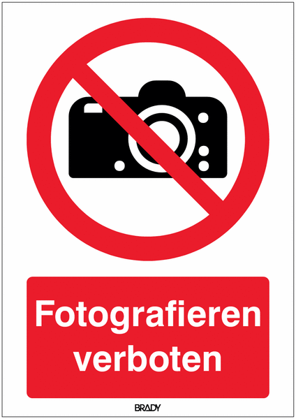 Kombi-Verbotszeichen-Schilder "Fotografieren verboten" nach EN ISO 7010