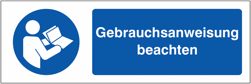 Kombi-Gebotszeichen-Schilder "Anleitung beachten", EN ISO 7010