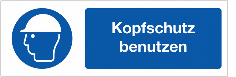 Kombi-Gebotszeichen-Schilder "Schutzhelm benutzen" nach EN ISO 7010