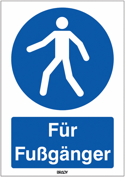 Kombi-Gebotszeichen-Schilder "Fußgängerweg benutzen" nach EN ISO 7010