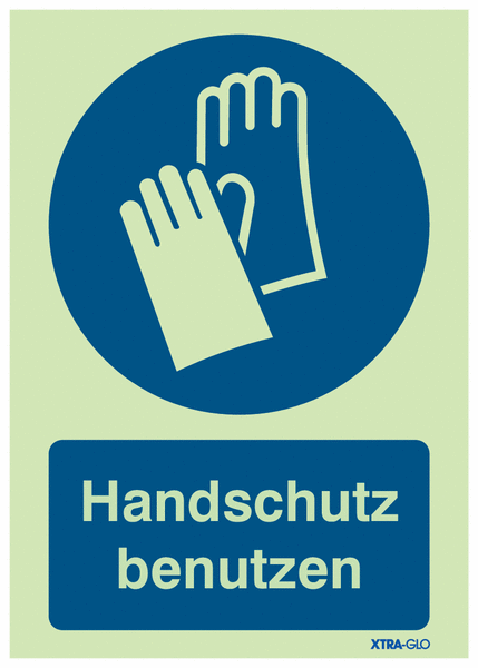 Kombi-Gebotszeichen-Schilder "Handschutz benutzen" nach EN ISO 7010