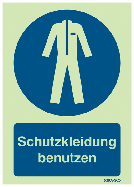Kombi-Gebotszeichen-Schilder "Schutzkleidung benutzen", EN ISO 7010