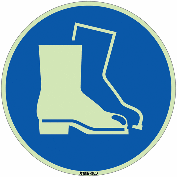 Gebotszeichen "Fußschutz benutzen" nach EN ISO 7010