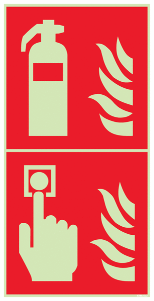 Feuerlöscher + Brandmelder - Kombi-Brandschutzschilder, EN ISO 7010