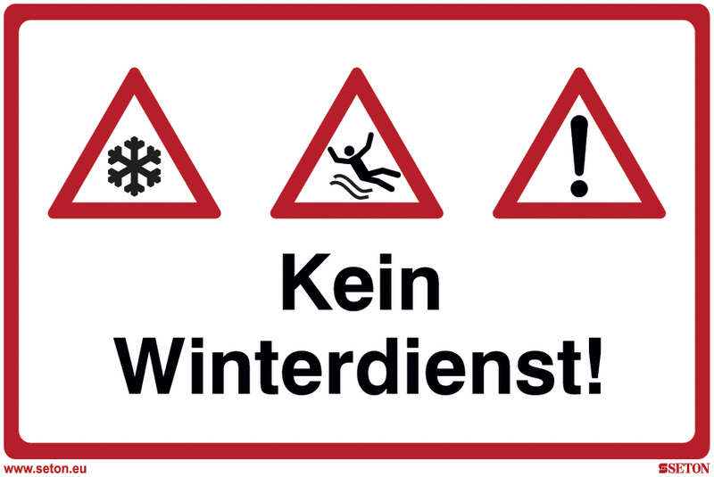 Kein Winterdienst + Symbol - Hinweisschilder für Wald und Freizeitanlagen