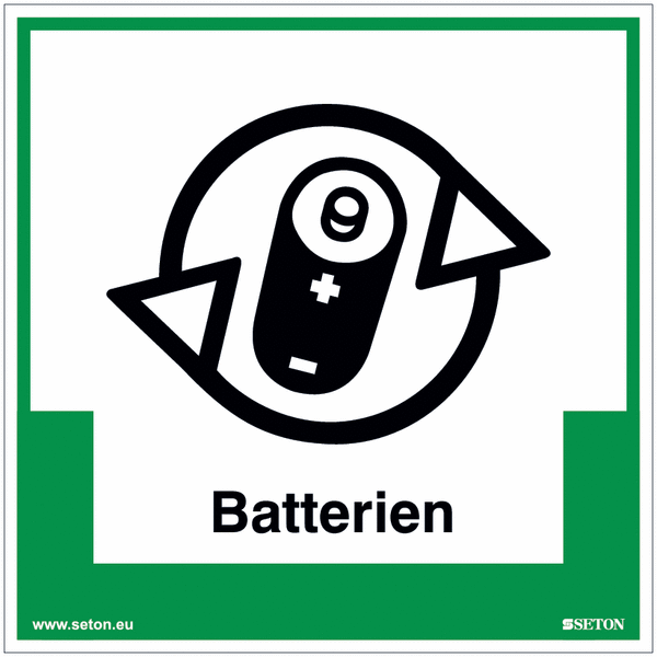Batterien-Umwelt-Schilder