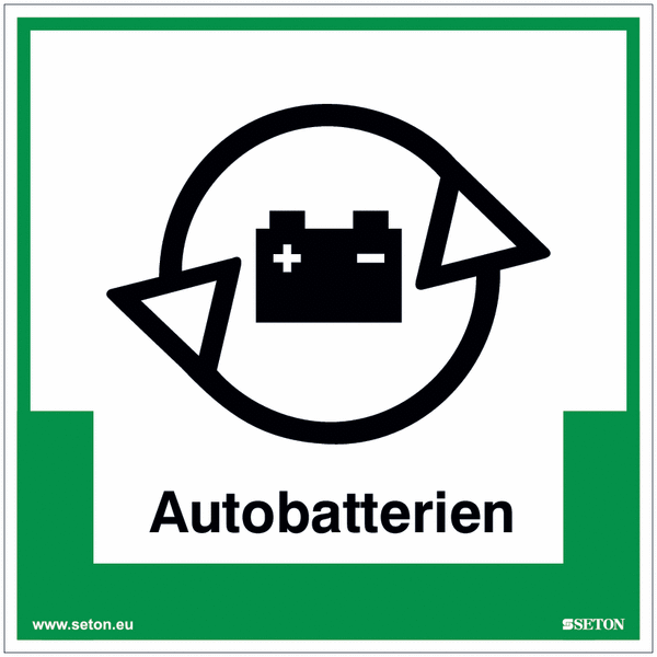 Autobatterien- Umwelt-Schilder