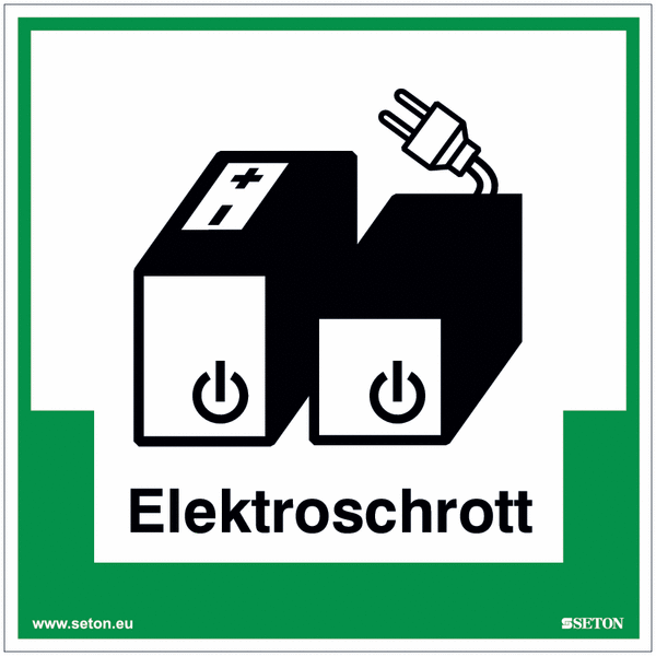 Elektroschrott-Umwelt-Schilder