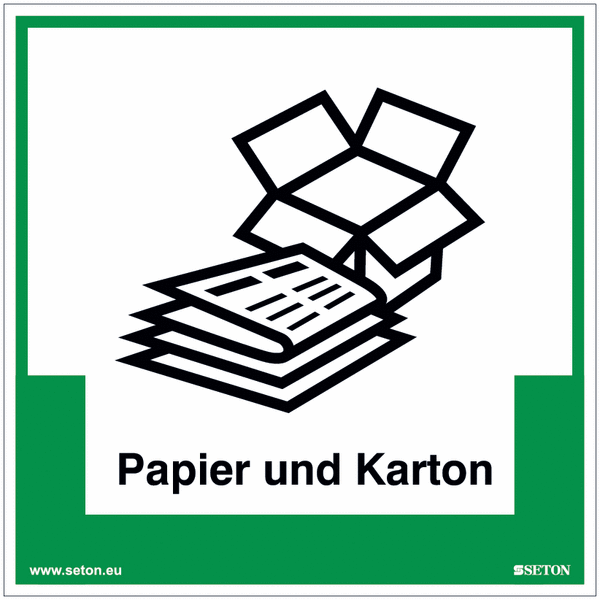 Papier und Karton-Umwelt-Schilder
