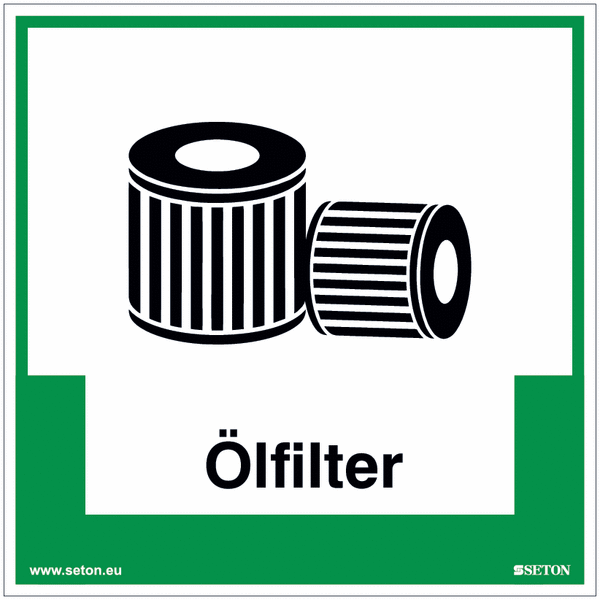 Ölfilter-Umwelt-Schilder