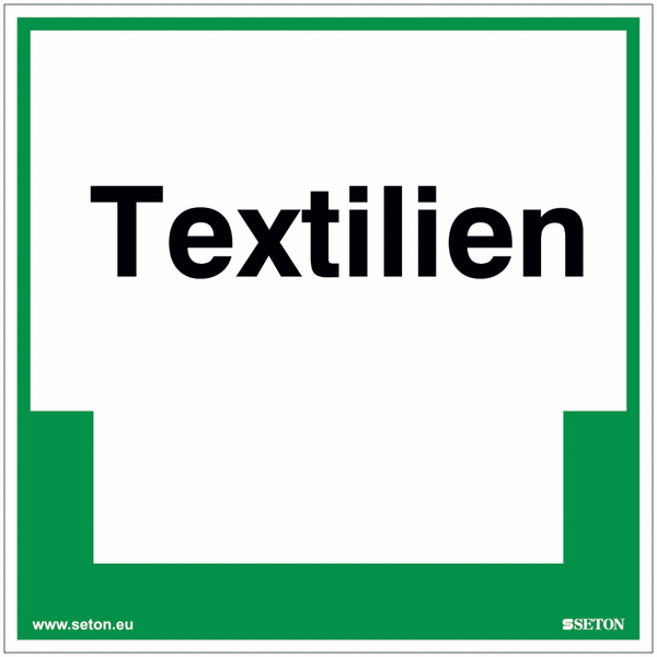 Textilien-Umwelt-Schilder