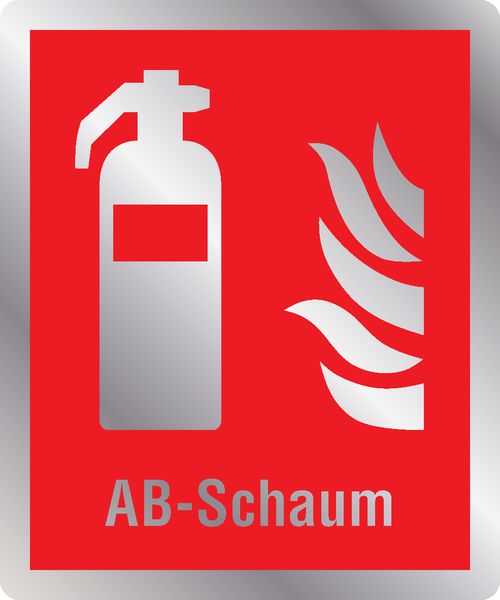 Feuerlöscher AB-Schaum - Brandschutzschilder mit Symbol und Text, EN ISO 7010